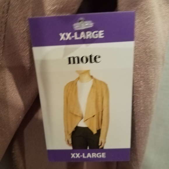 Mote Draped Soft Faux Suede Pink Jacket Plus XXL - Picture 7 of 9